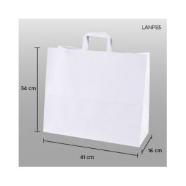 Bolsa de papel blanco con asa 41x34x16cm