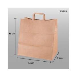 Bolsa de papel craft (kraft) con asa 34x35x23cm