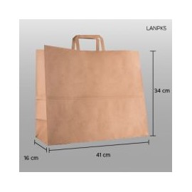 Bolsa de papel craft (kraft) con asa 41x34x16cm