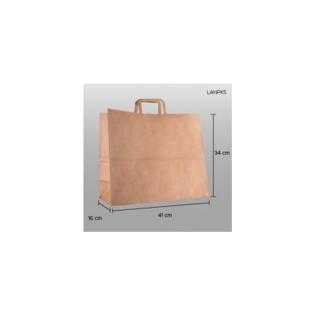 Bolsa de papel craft (kraft) con asa 41x34x16cm