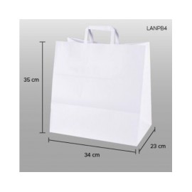 Bolsa de papel blanco con asa 34X35X23cm
