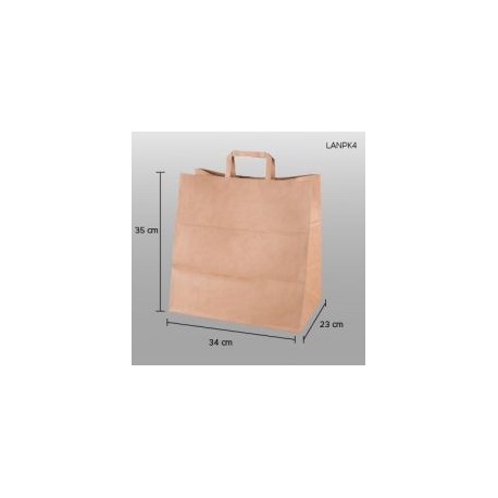 Bolsa de papel craft (kraft) con asa 34x35x23cm