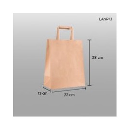 Bolsa de papel craft (kraft) con asa 22x28x13cm