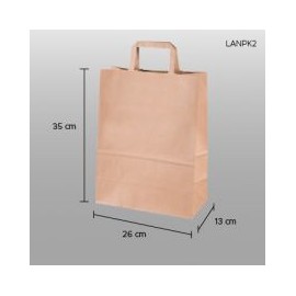 Bolsa de papel craft (kraft) con asa 26x35x13cm