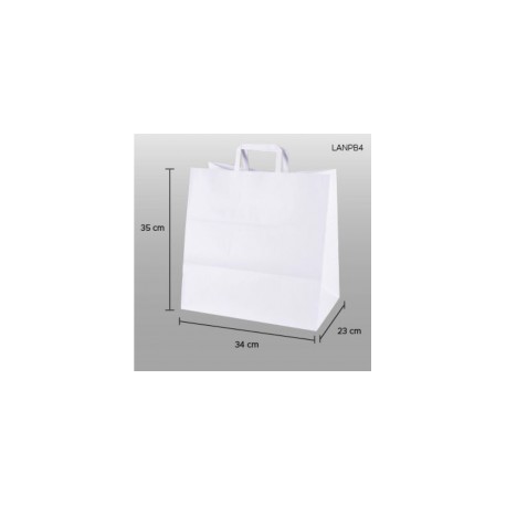 Bolsa de papel blanco con asa 34X35X23cm