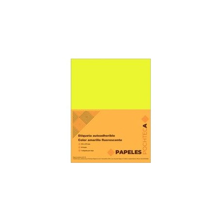 Etiqueta adhesiva tamaño carta amarilla fluorescente
