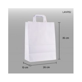 Bolsa de papel blanco con asa 26x35x13cm